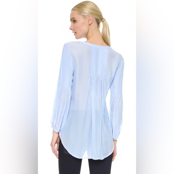Veronica Beard Pierce Pintuck Blouse Light Blue 6 - Picture 2 of 7